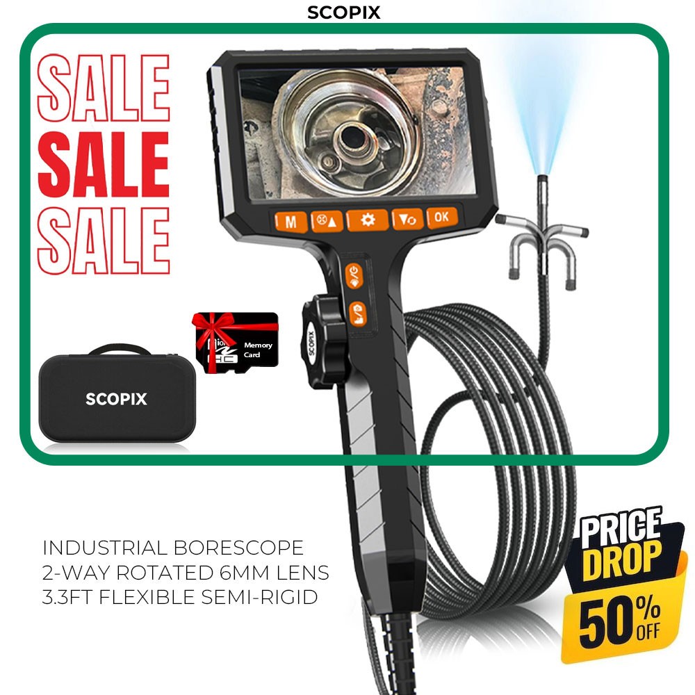 deals Endoscope Camera 2-Way 360° Industrial Inspection Articulating Borescope