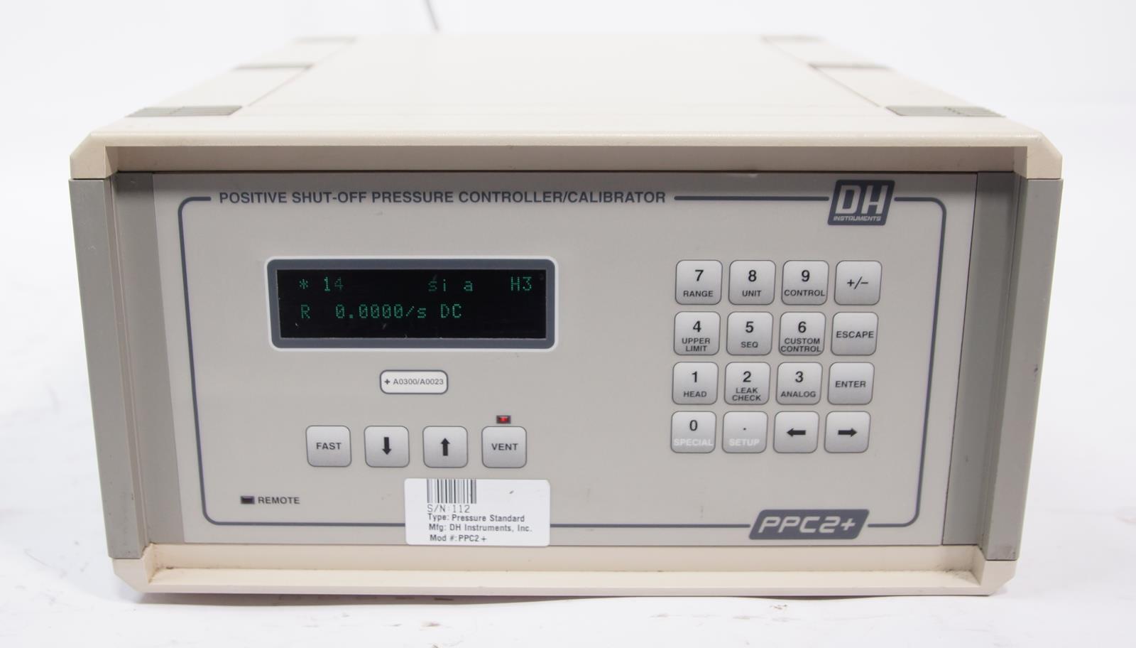 Fluke / DHI PPC2+ Automated Pressure Controller / Calibrator 300 psia / 300 psig