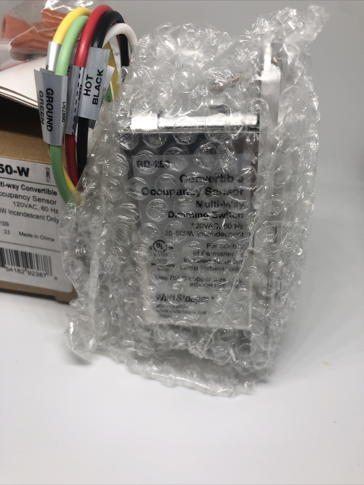 Wattstopper RD-250-W Occupancy Sensor Dimming Multi-way 120vac