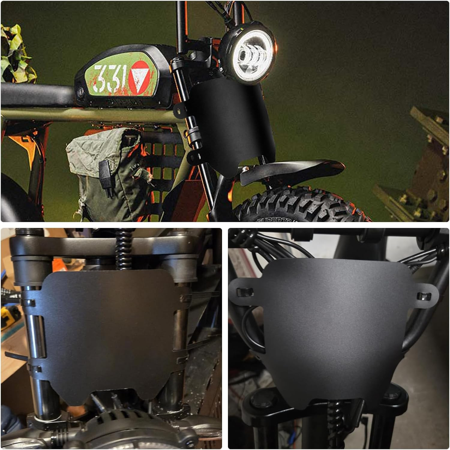 Front Number Plate for Ebike Durable ABS Plate Dirt Bike Plate Replacement for S