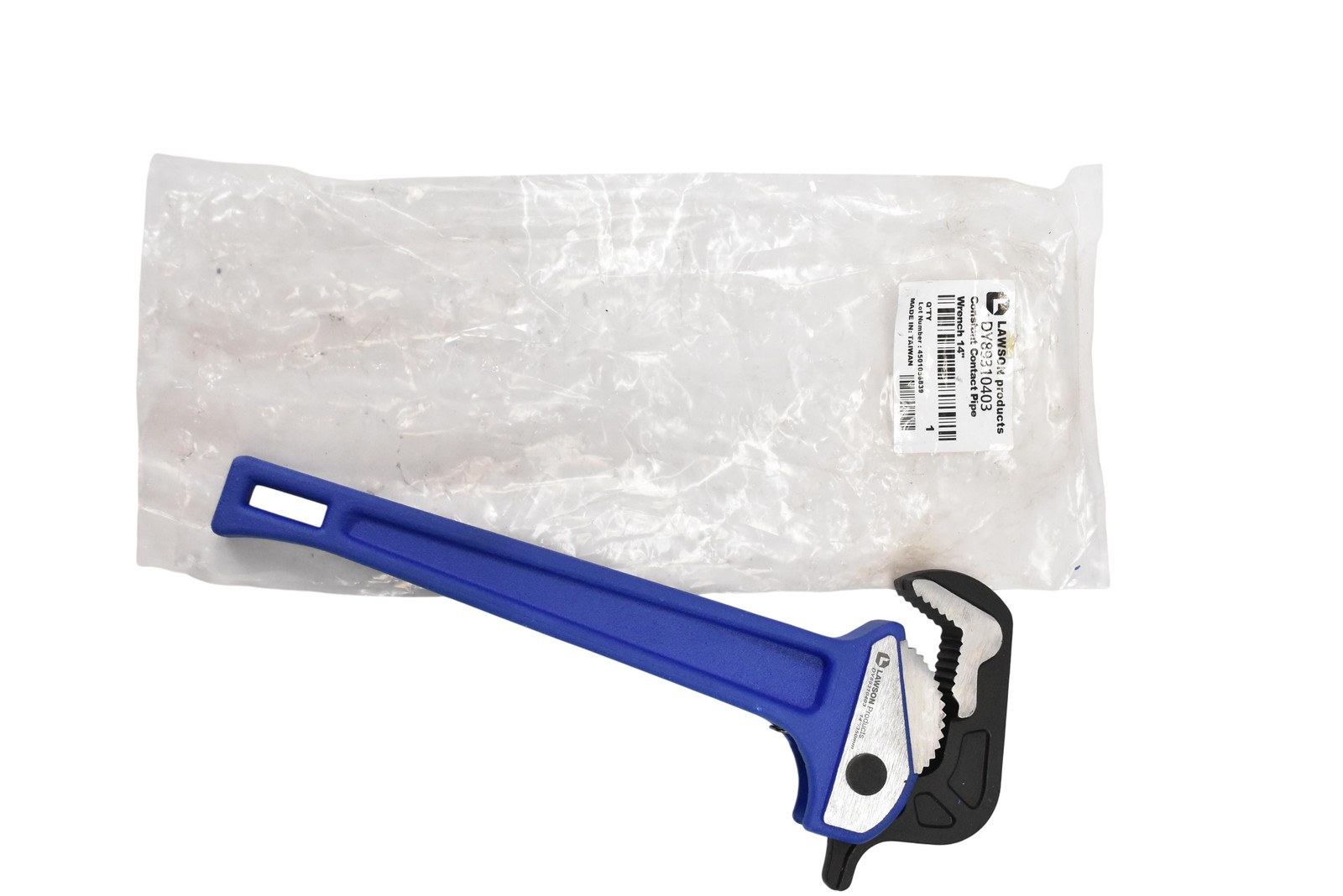 LAWSON Products Self Adjusting Pipe Wrench 14 In Blue Aluminum DY89310403
