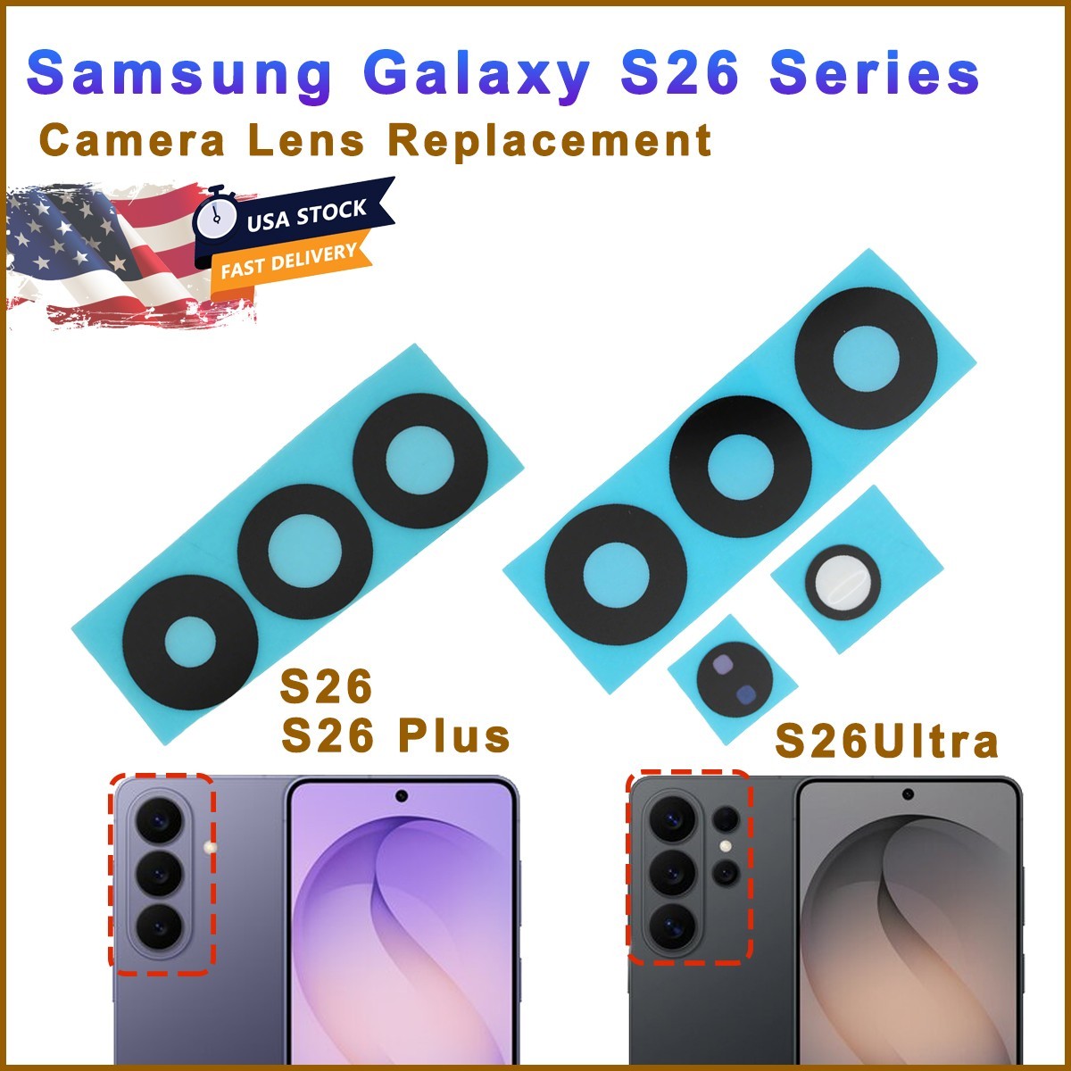 NEW Rear Back Camera Lens Glass For Samsung Galaxy S26/ S26+ Plus/ S26 Ultra 5G
