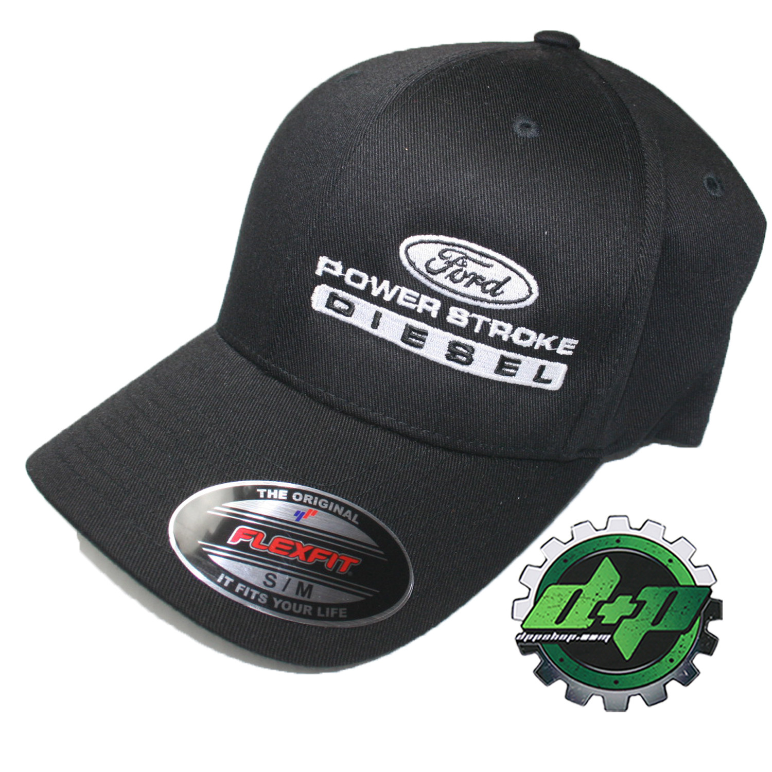 Ford Powerstroke hat ball cap fitted flex fit  flexfit stretch Black S/M