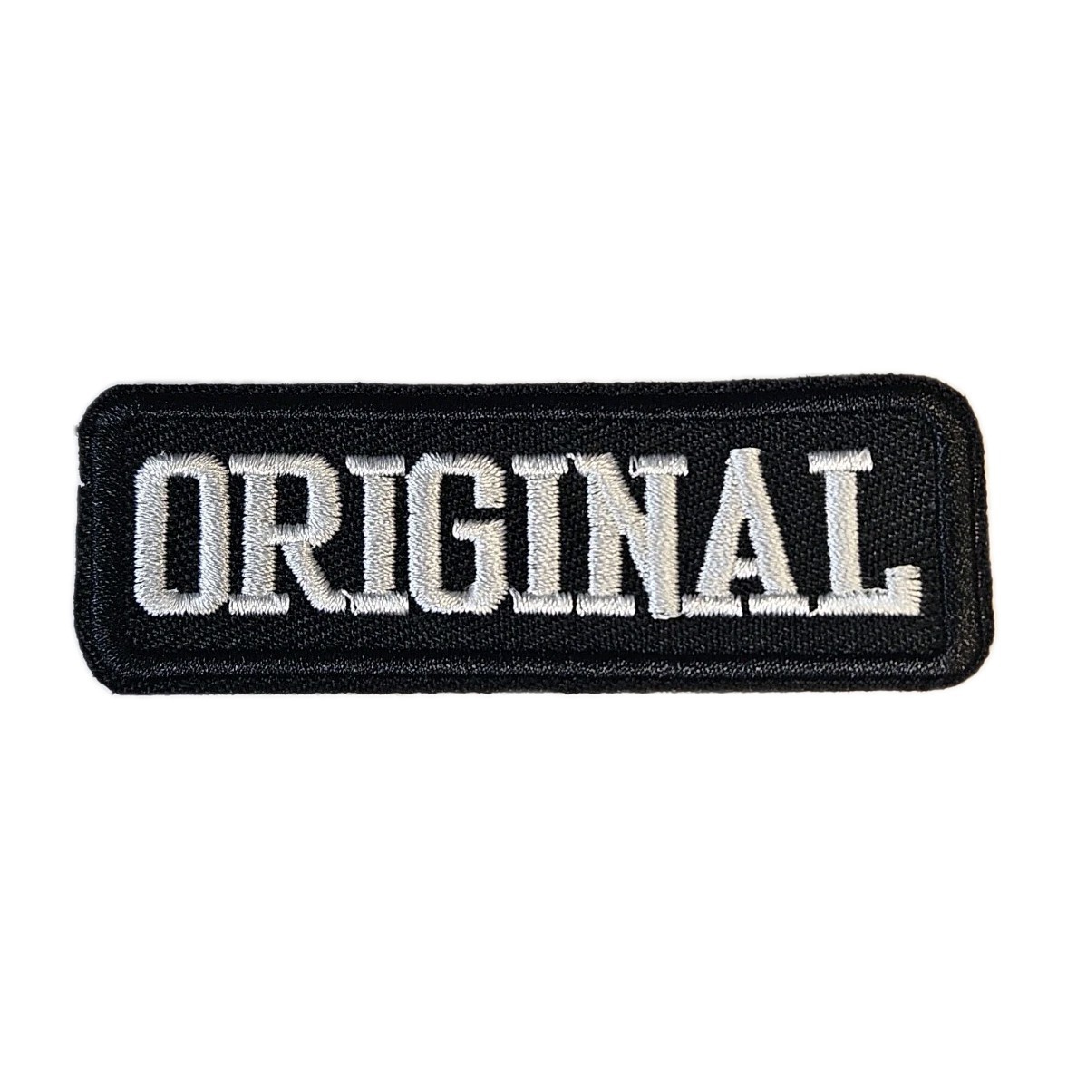 ORIGINAL Patch - Embroidered Black White- Iron On Biker Patch 3" x 1"