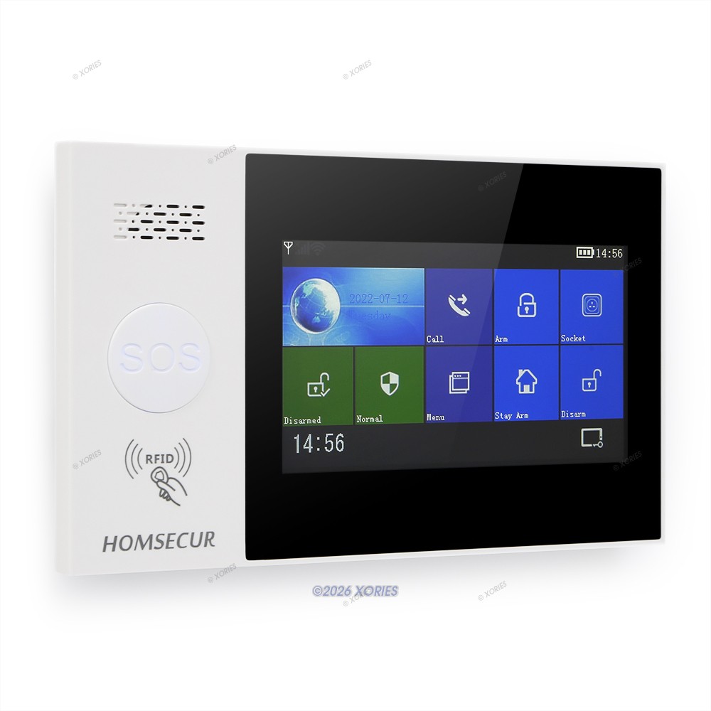 HOMSECUR 2G/4G WIFI Smart Home Alarm System LCD Touchscreen SOS Button Basic Kit