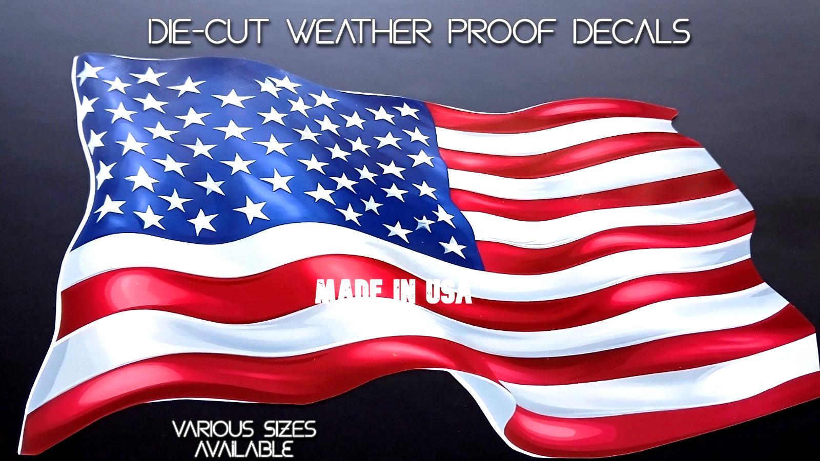 American Flag Wavy Sticker USA US United States America Decal Truck Car Bumper