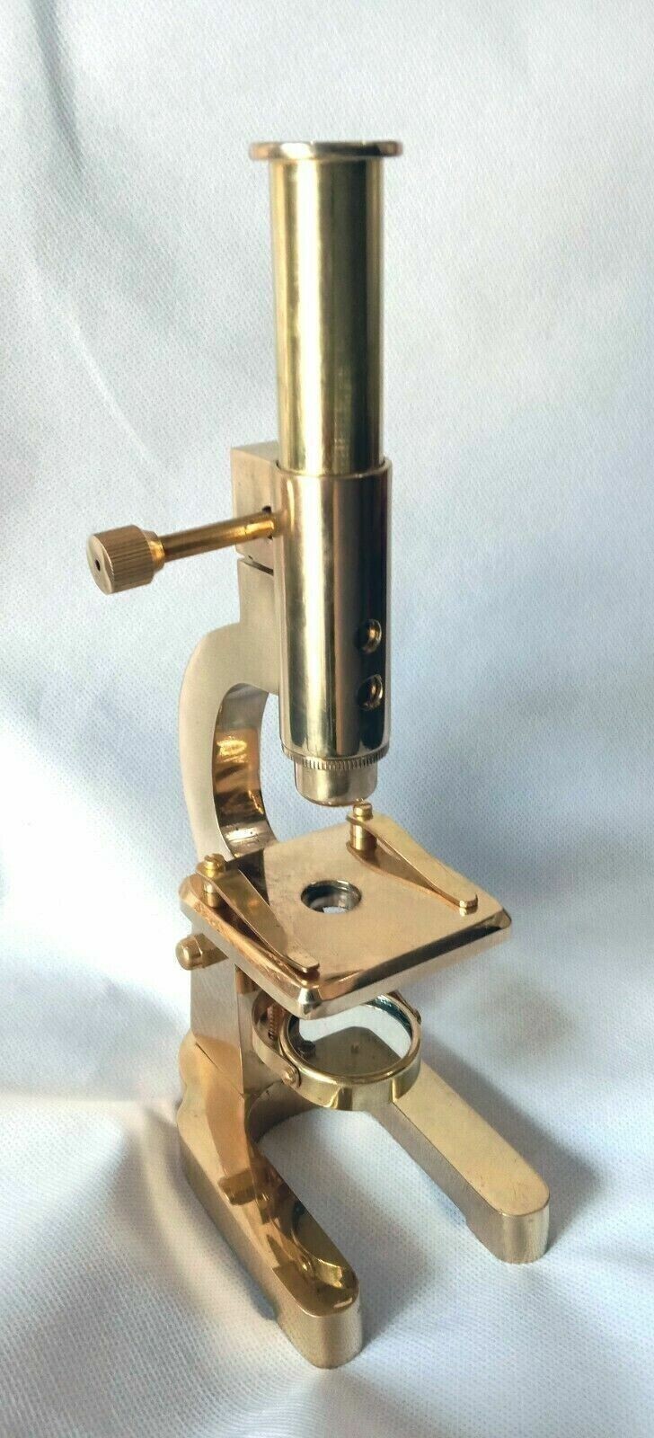 Antique Vintage Solid Brass Microscope Student Microscope 7 Inch