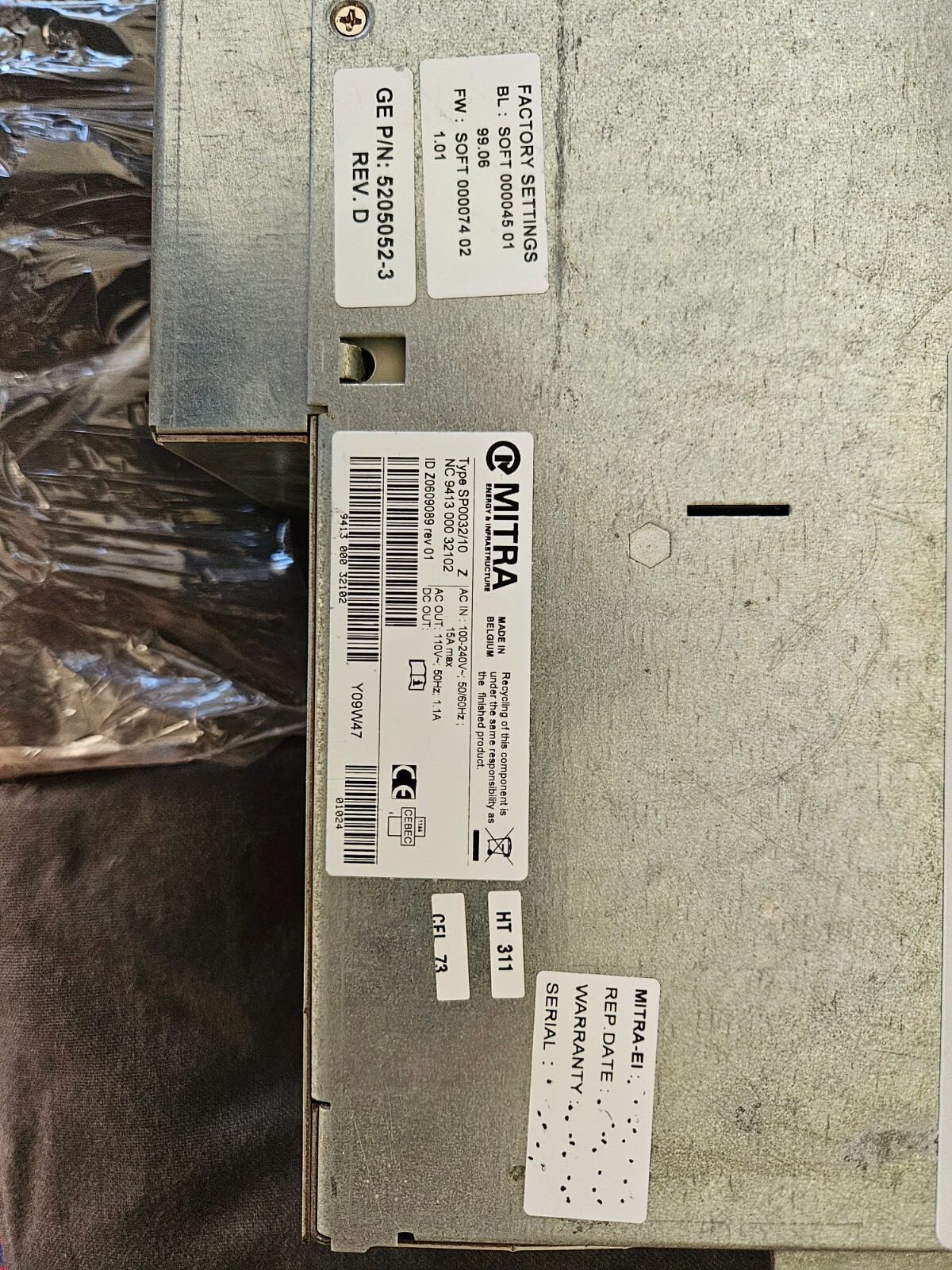 GE Logiq E9 Power Supply Model 5205052