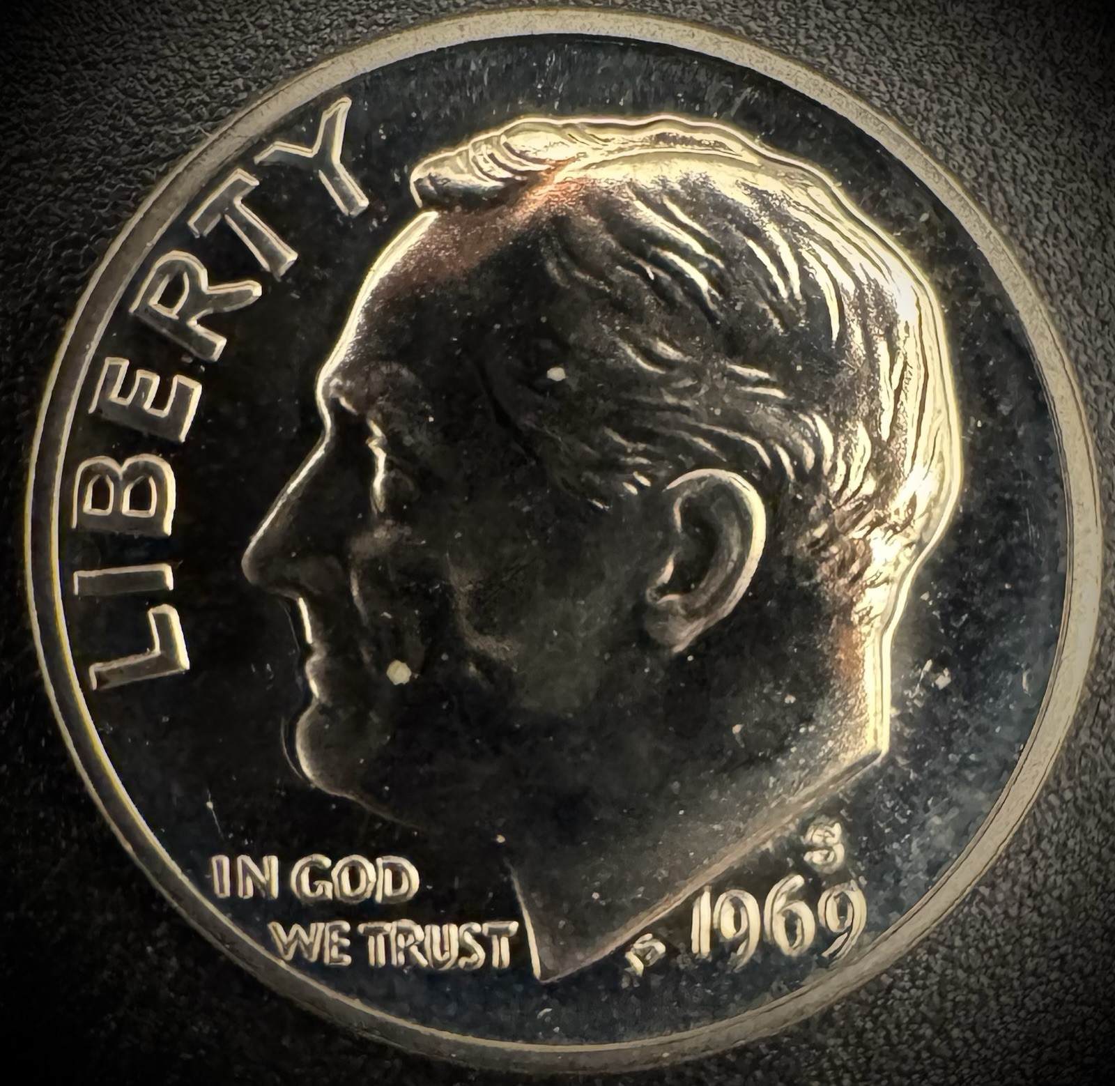 1969-S PROOF Roosevelt Dime 10C Clad Coin From US Mint Proof Set