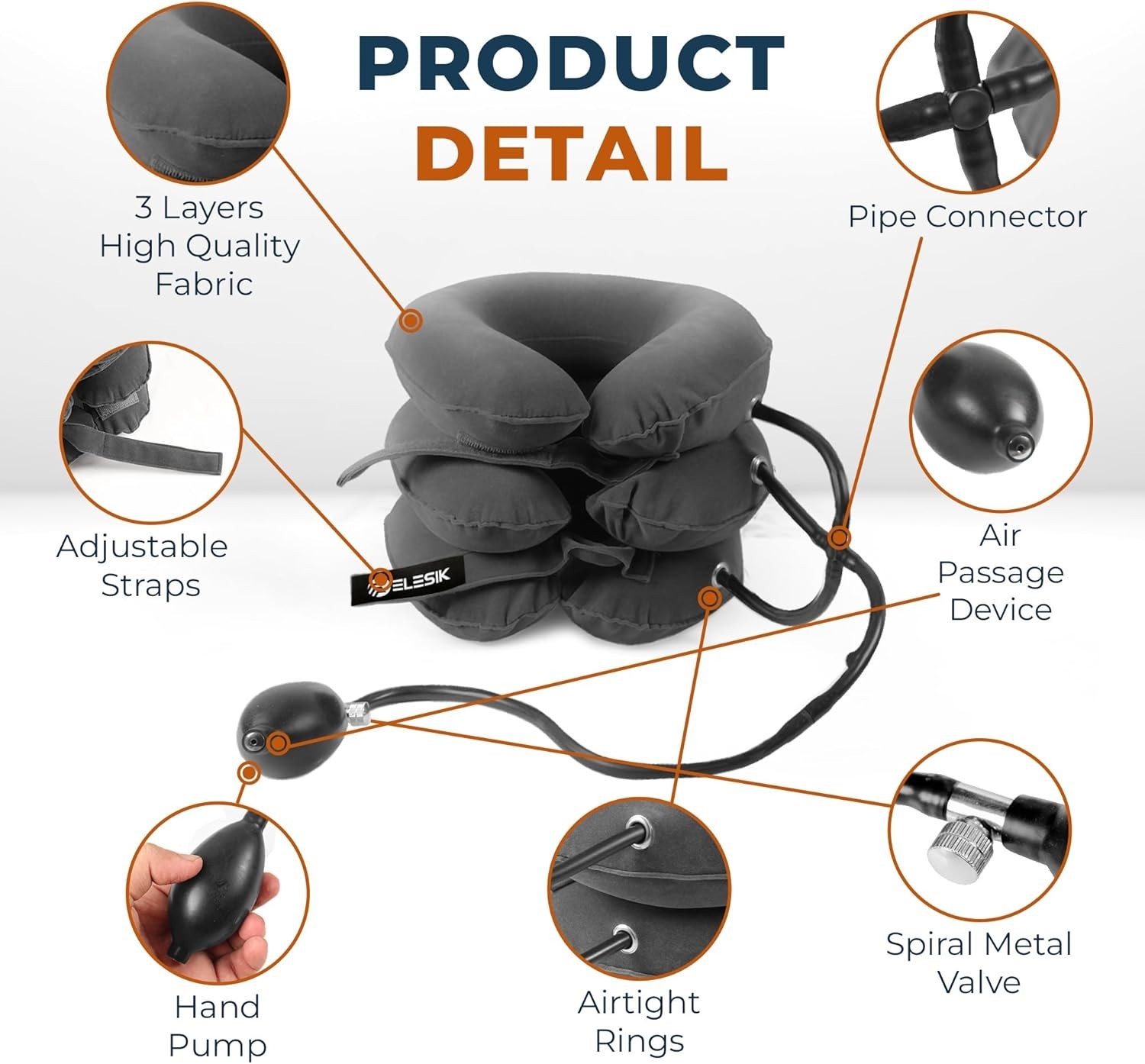 Cervical Neck Stretcher and Cervical Traction Device, Inflatable Neck Tractio...