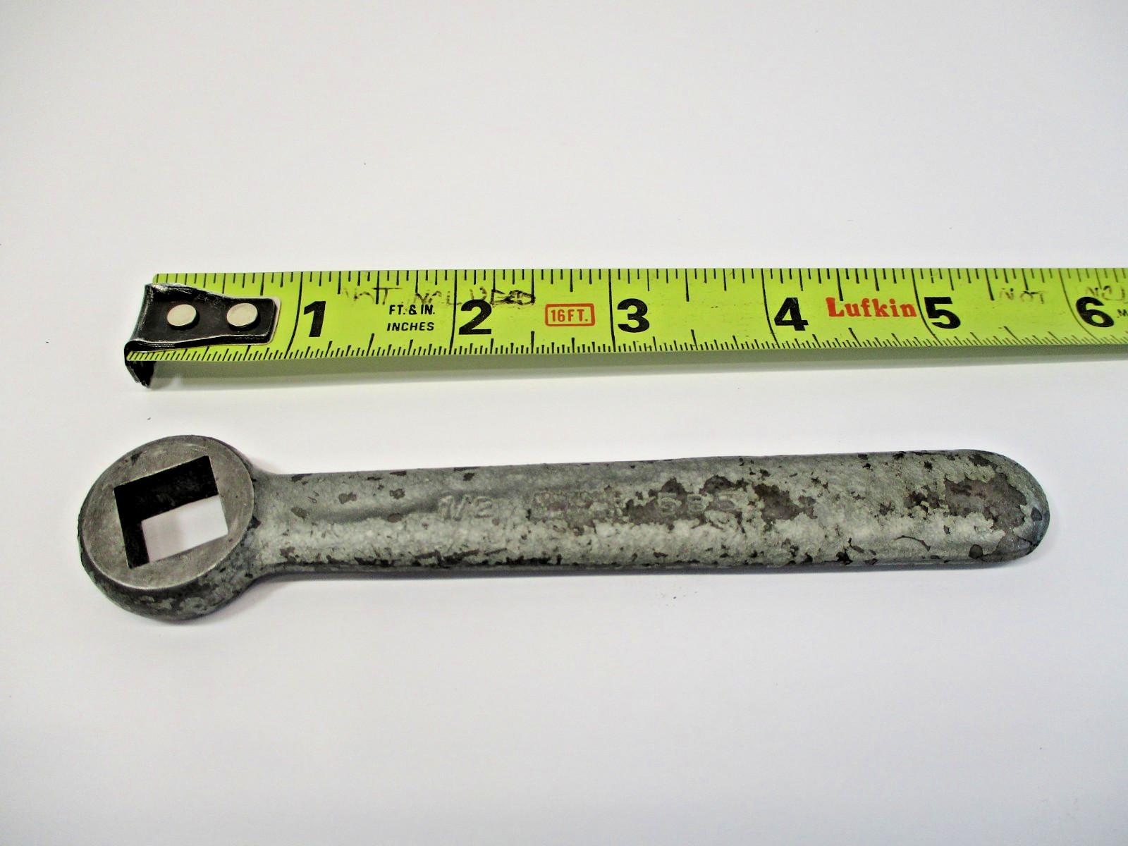 ARMSTRONG # 585 x 1/2" Square Box End Wrench Special Lathe Mill 5-3/8" Lg in VGC