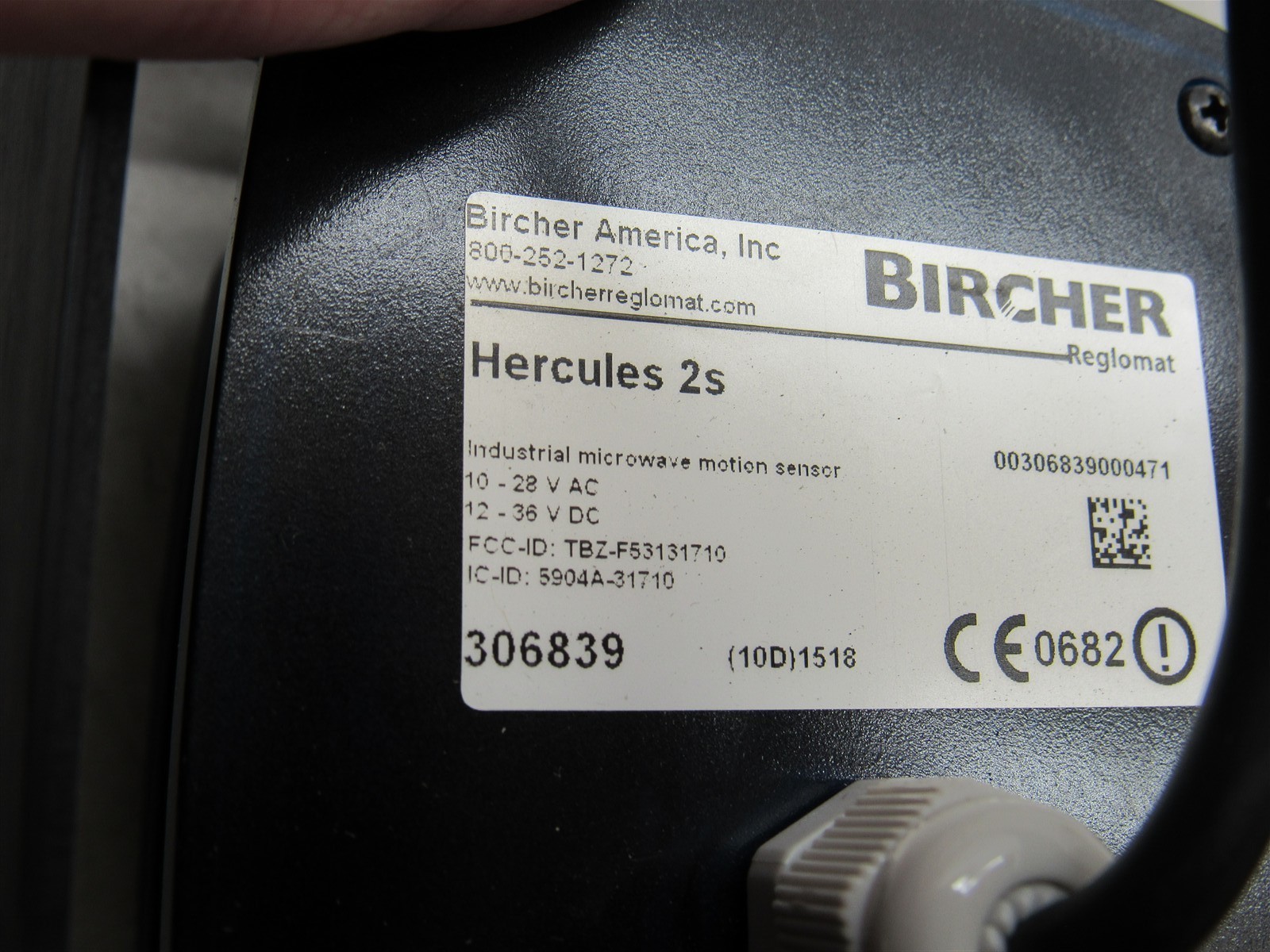 NEW Bircher Hercules 2S Microwave Motion Sensor for Industrial Doors & Gates