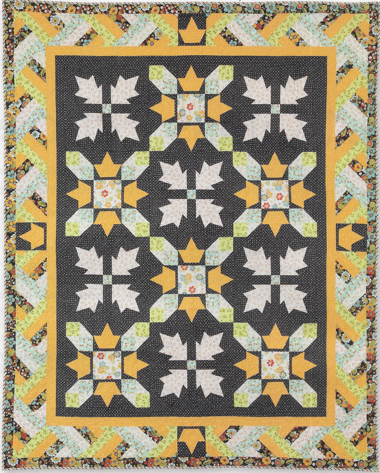 Snowy Spring Quilt quilting pattern instructions