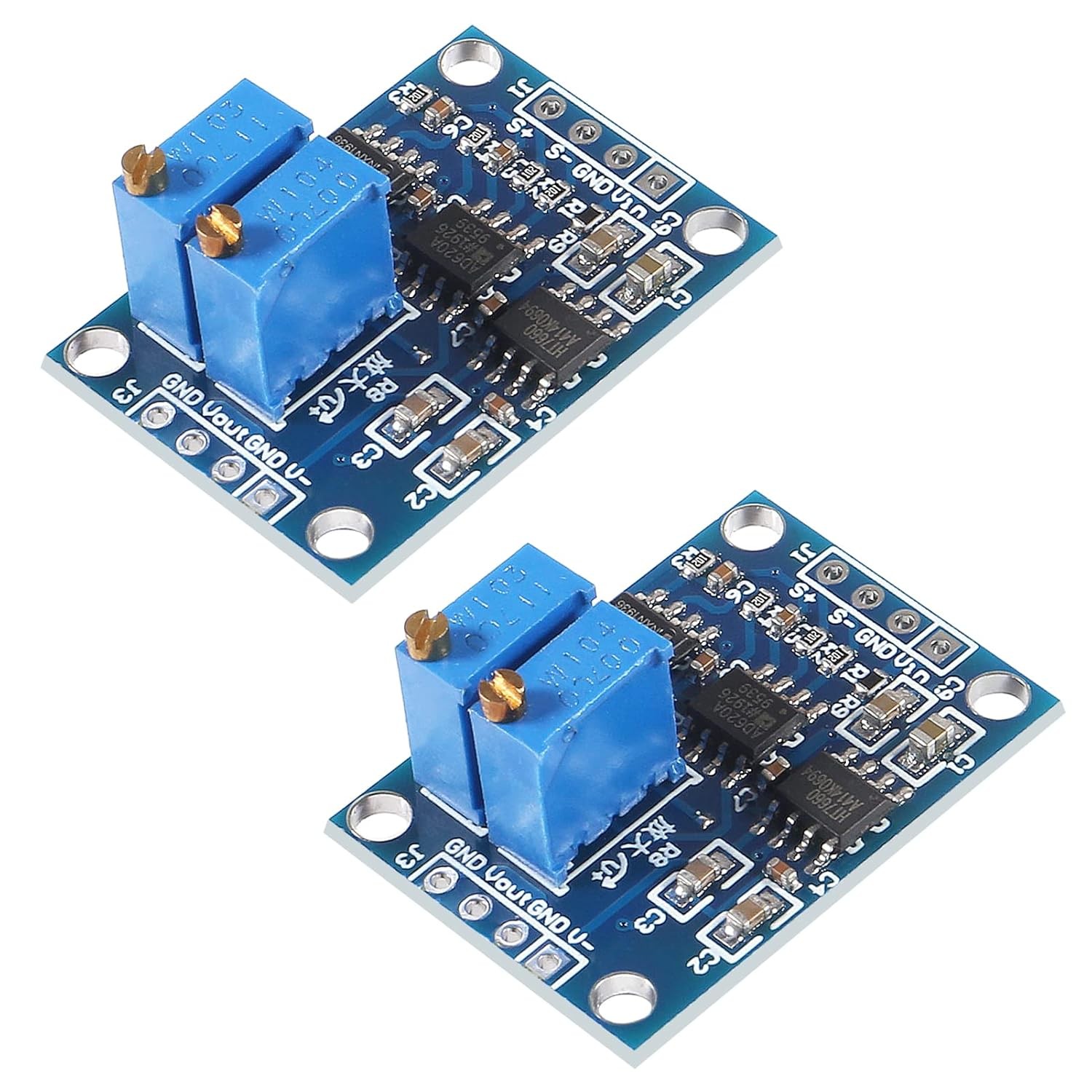 2PCS Microvolt Voltage Amplifier Module AD620 Instrumentation Amplifier...