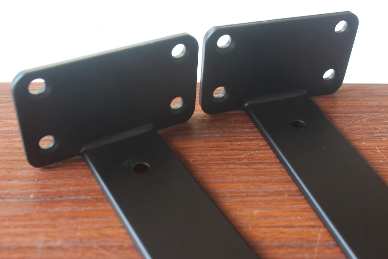 6 Pack - 8 inch Black Hidden L Shelf Bracket 1/5 Inch Thicked Iron Shelf Brac...
