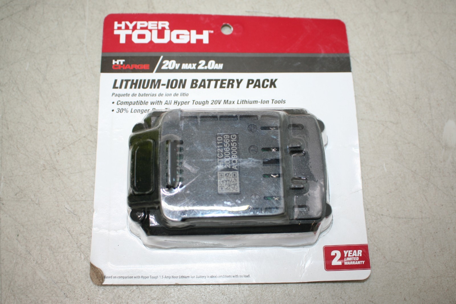 Hyper Tough HT Charge 20V Volt Max 2.0Ah Lithium-Ion Battery New Sealed