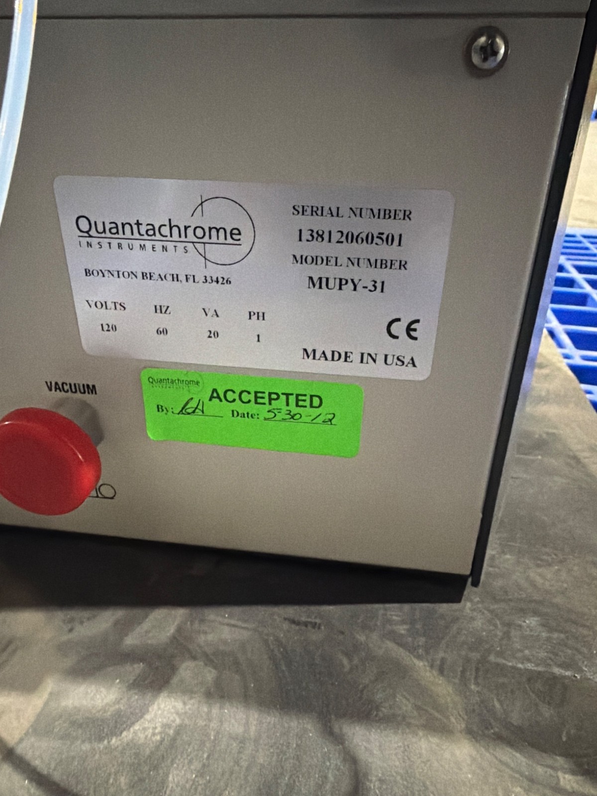 Quantachrome Ultrapyc 1200e Automatic Gas Pycnometer - PARTS ONLY