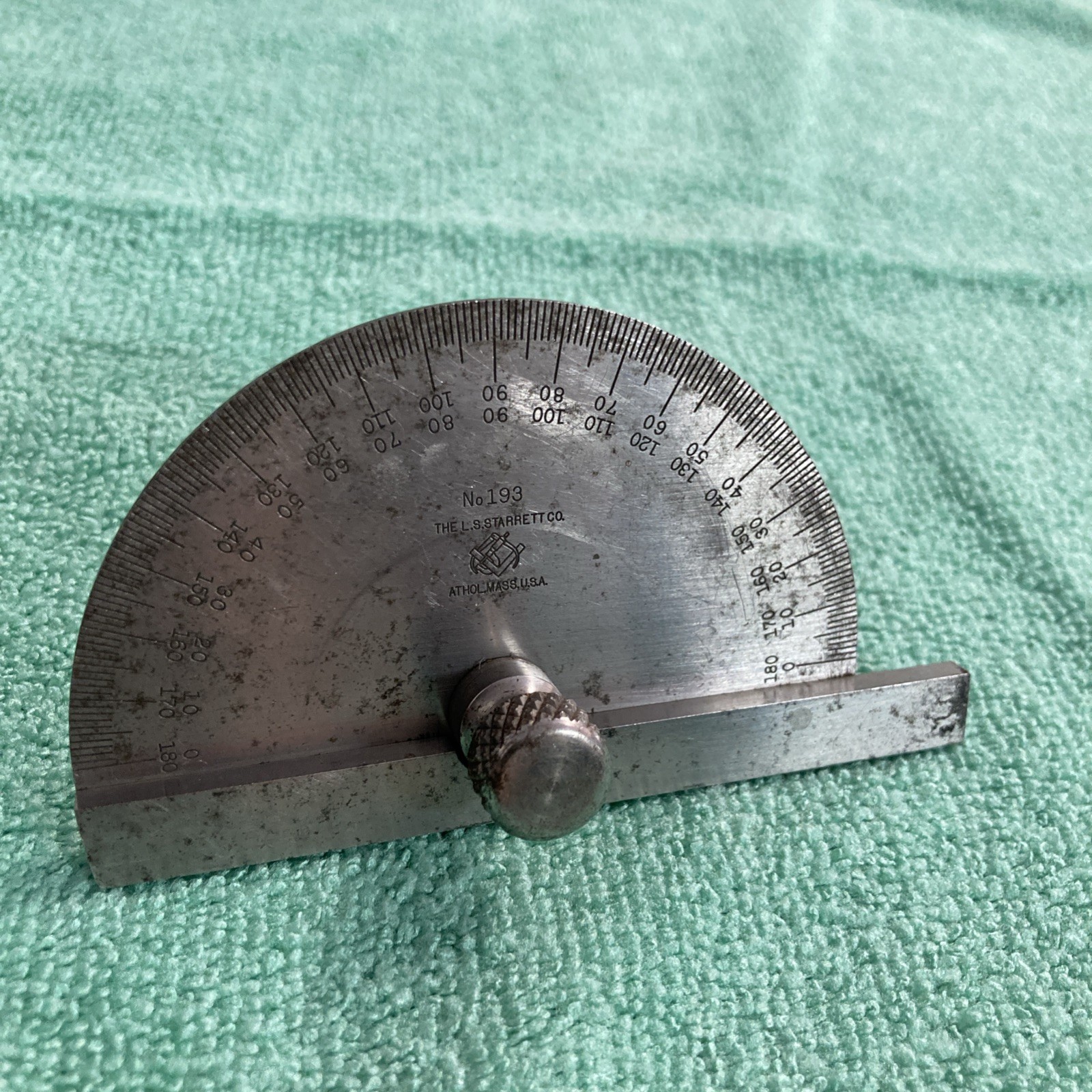 L.S. Starrett Co. No. 193 Vintage Protractor Depth Gauge Made In U.S.A.