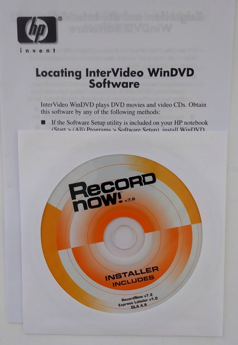 HP Microsoft Windows XP Tablet PC Ed 2005 Software DVDs Recovery Multibay WinDVD