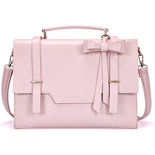 Laptop Messenger Bag Women Briefcase 15.6 inch Laptop Satchel Handbags Pink