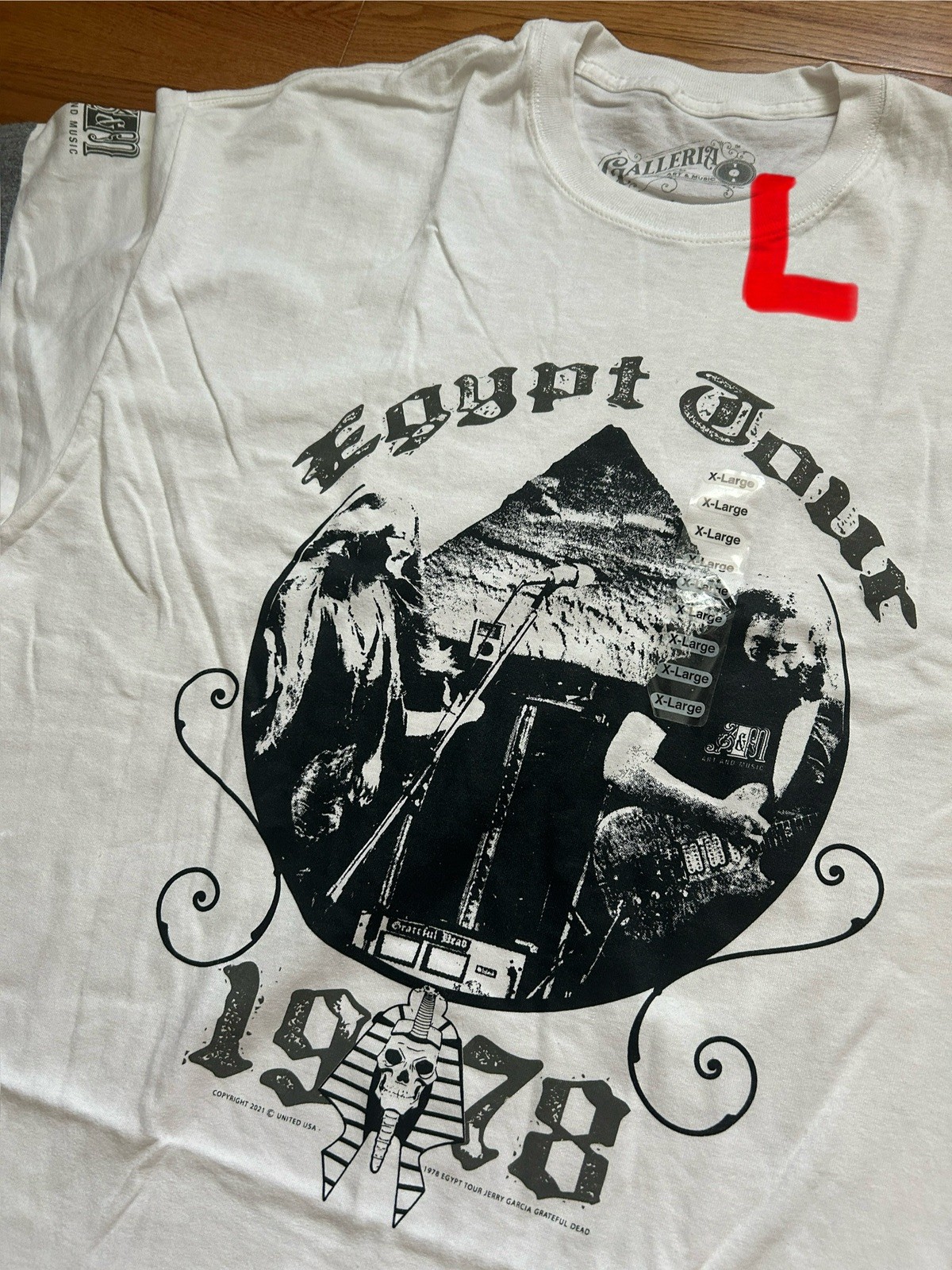 Grateful Dead Egypt Tour 1978 RARE PRINT Men's LG 100% Cotton T-Shirt brand NWT