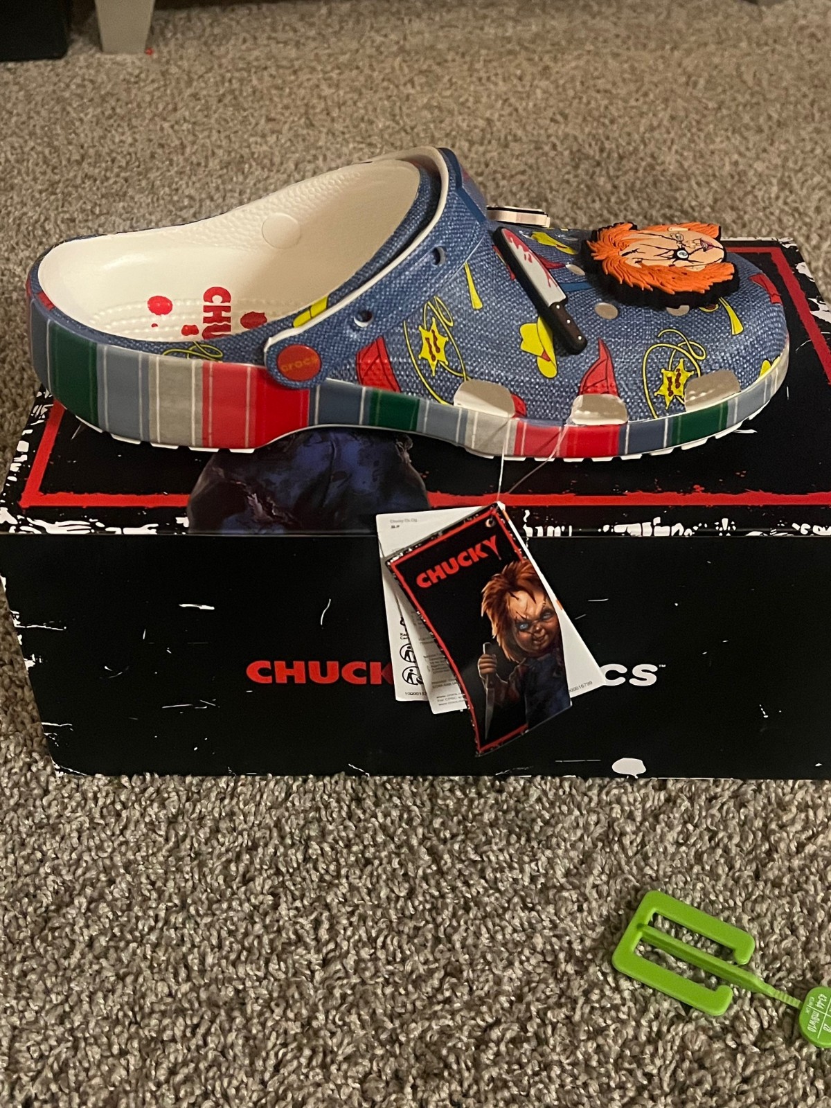 Crocs Chucky Classic Slip On Clogs Sandals Multi Blue Halloween Multiple Sizes