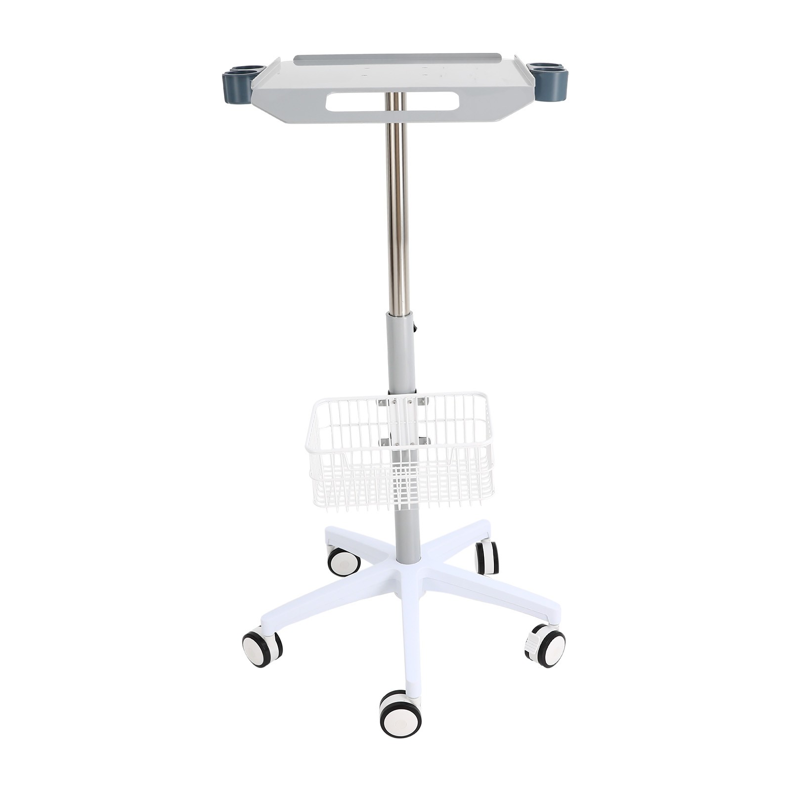 Mobile Rolling Cart Medical Trolley White for Ultrasound Imaging Scanner Cart