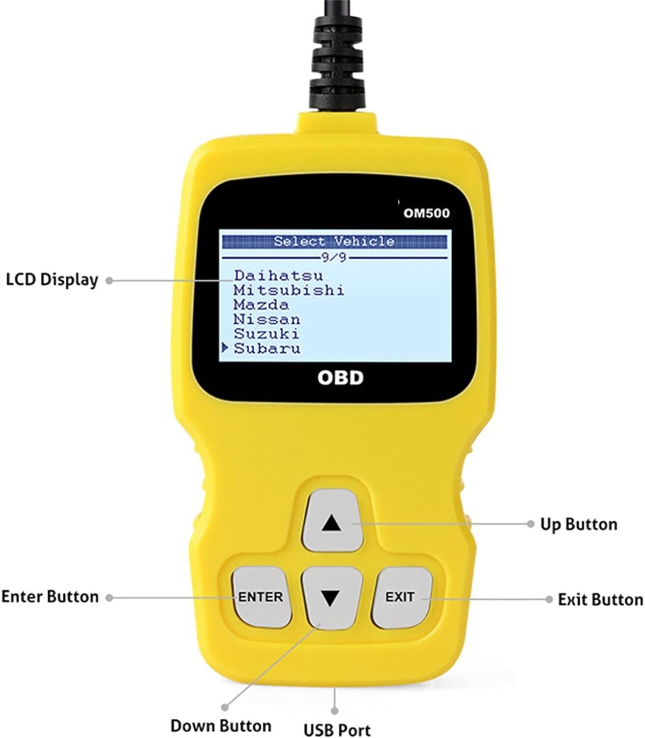 OM500 JOBD Scanner for Japanese Car 12V 16 pin OBD2 EOBD Diagnostics Tool Engine
