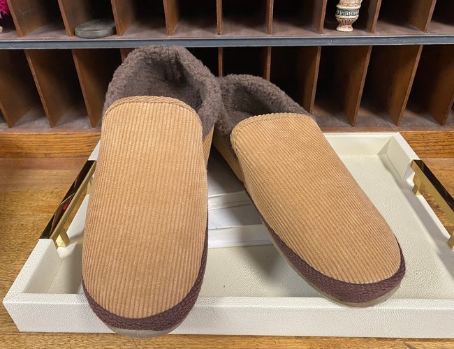 MEN'S Deer Stags Slipperooz BROWN Corduroy SLIPPER SHOE 10 NEW