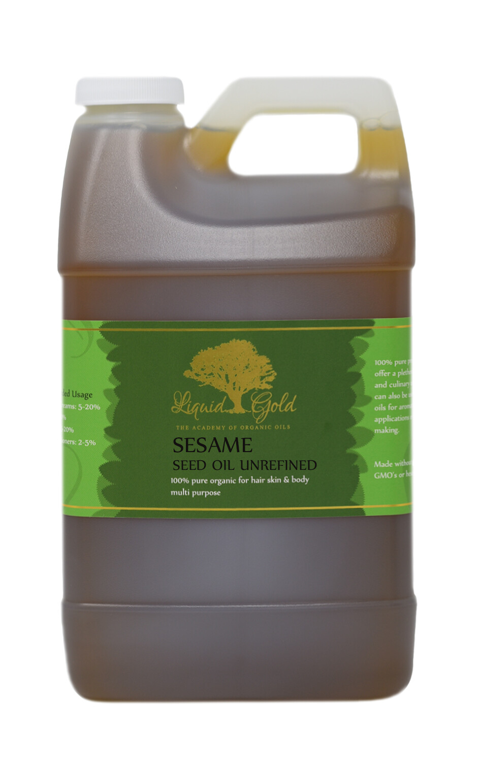 64 oz PREMIUM UNREFINED SESAME OIL 100% PURE ORGANIC FRESH VIRGIN COLD PRESSED