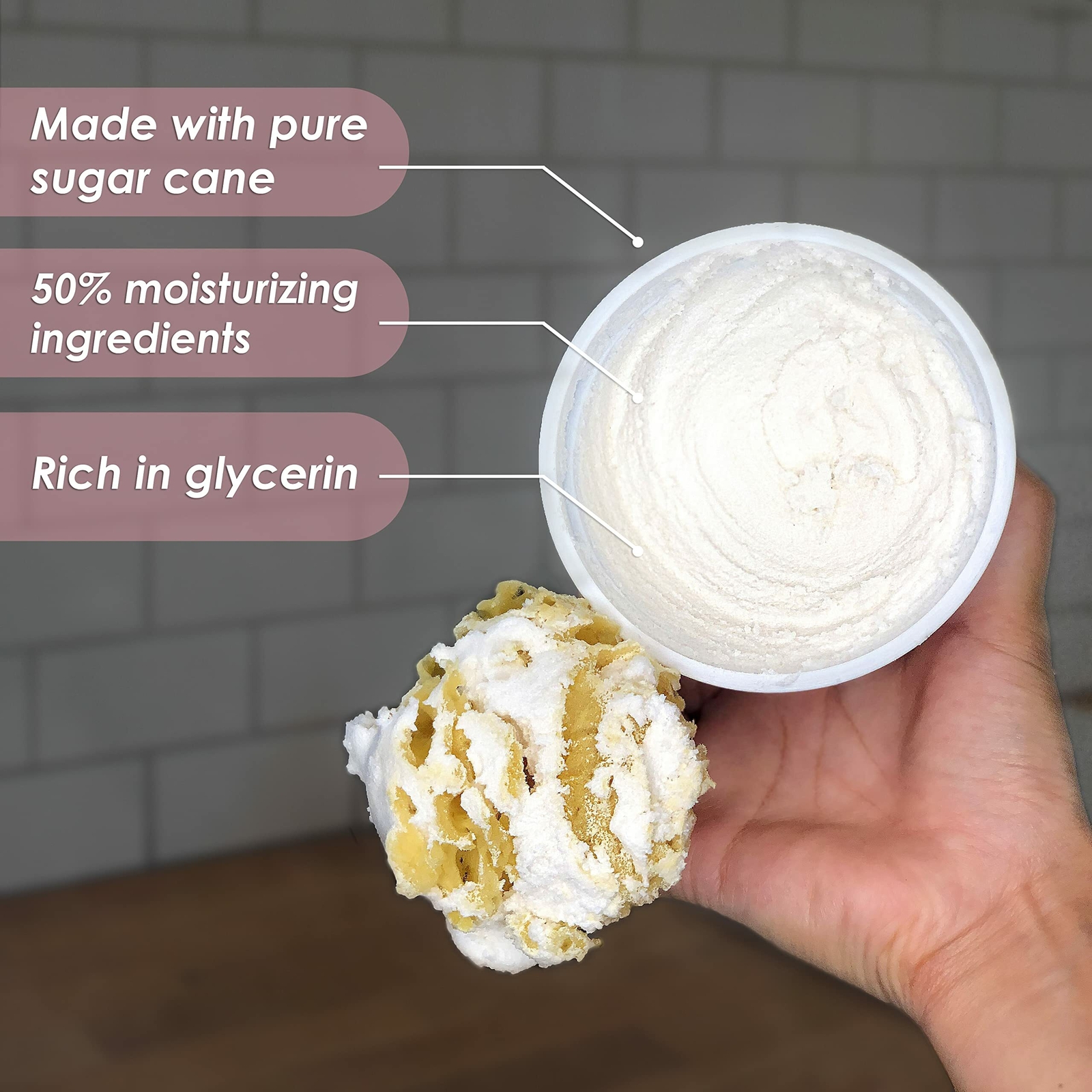 Primal Elements Sugar Scrub, Exfoliating Sugar Whip, Body Cleanser & Moisturizer
