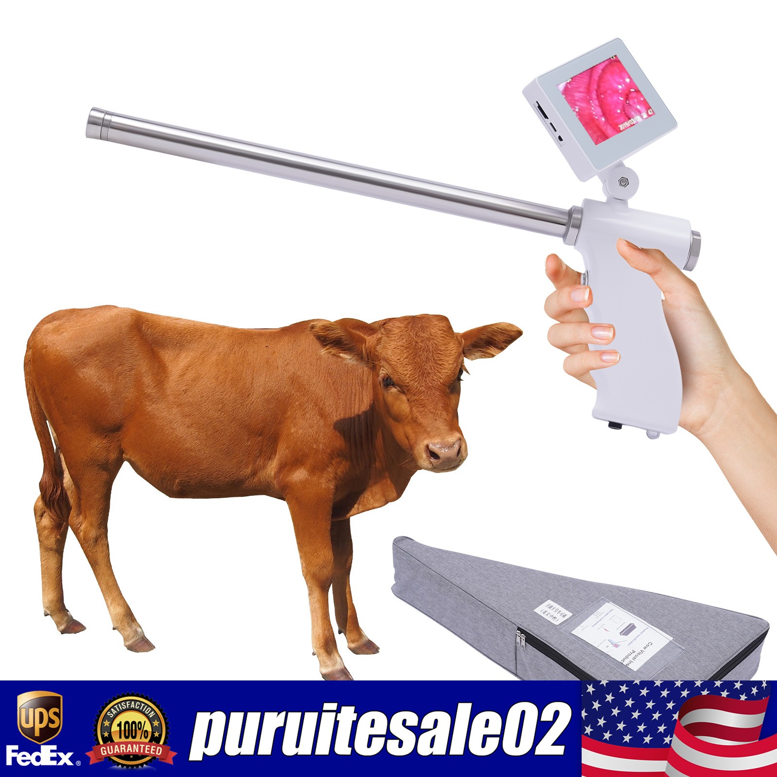 Visual Insemination Gun Cattle Cows for Livestock Artificial Insemination Kit HD