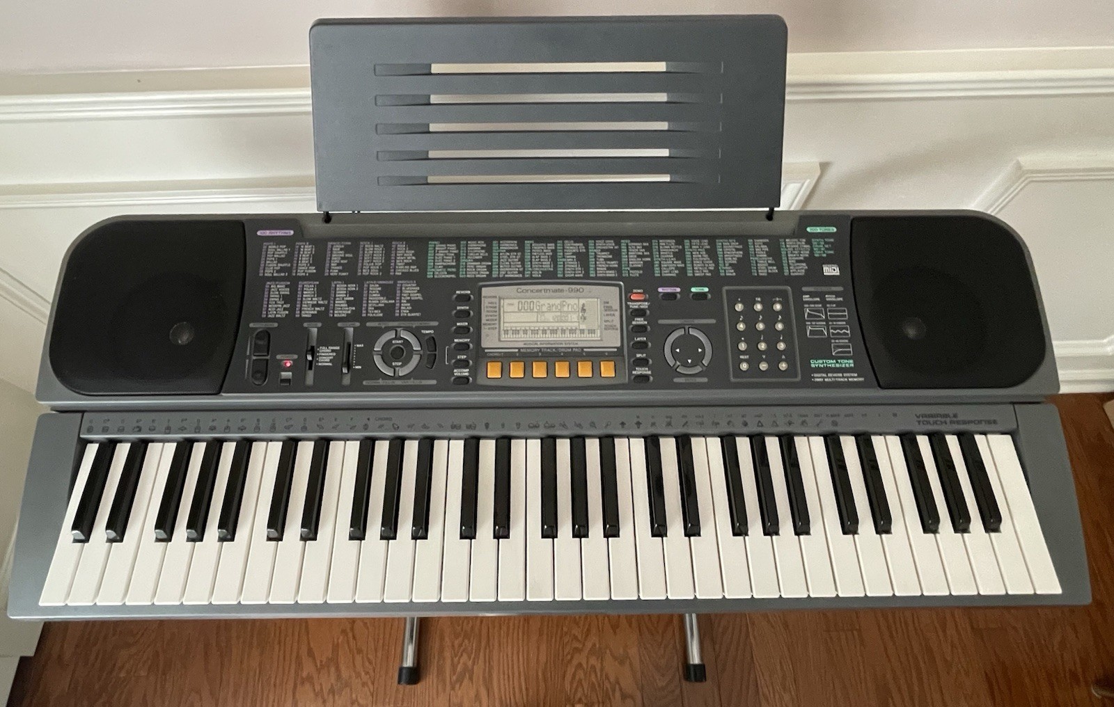 Vintage Optimus Concertmate 990 MIDI Keyboard + Adapter, Music Rest & Manual