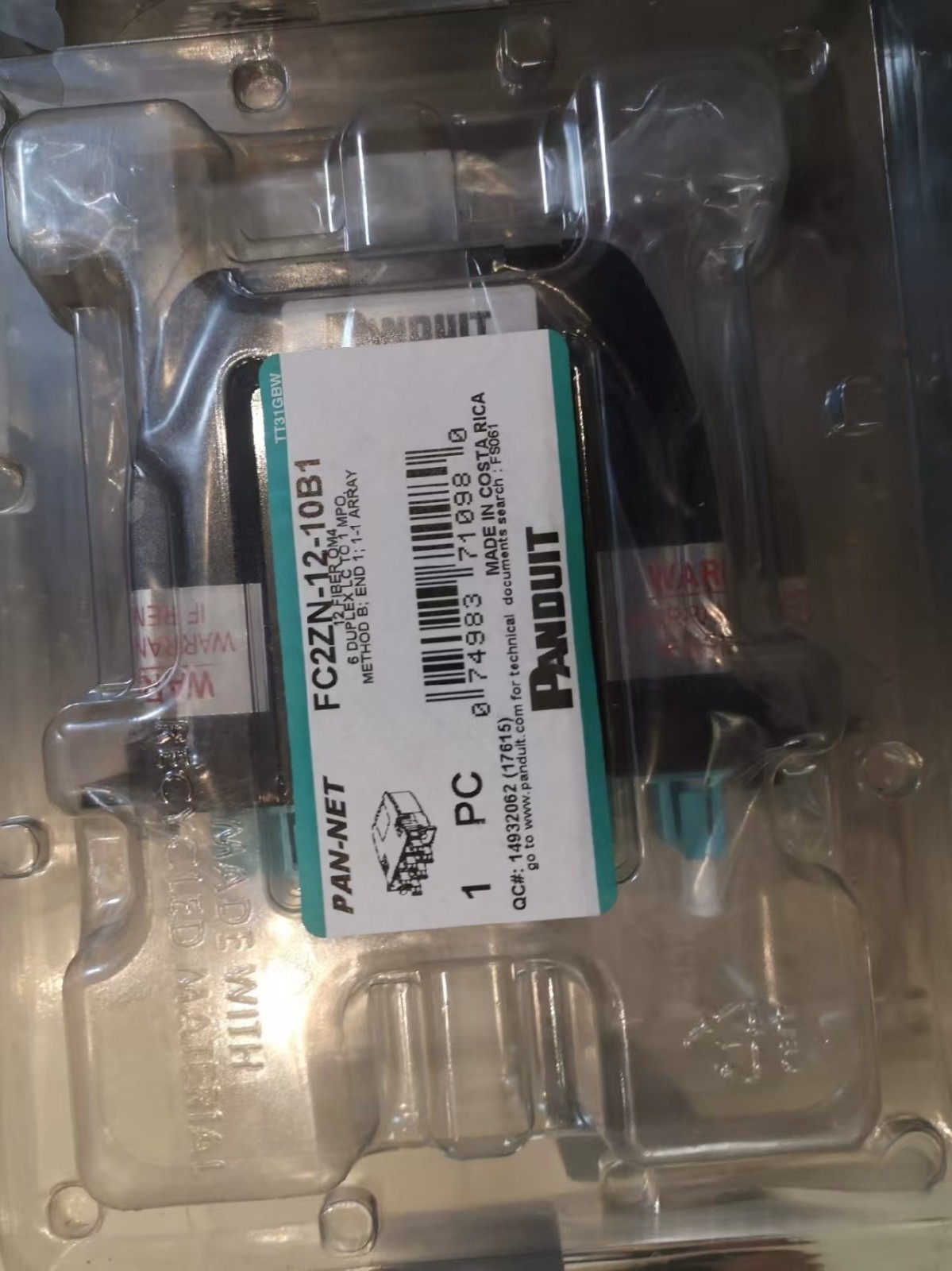 Panduit FC2ZN-24-10B1 24 core OM4 single core fiber pre connection module