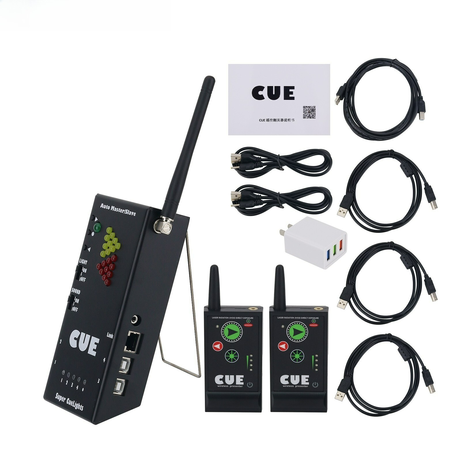 Wireless PPT Presenter Super Cuelight 1 Receiver 2 Transmitters
