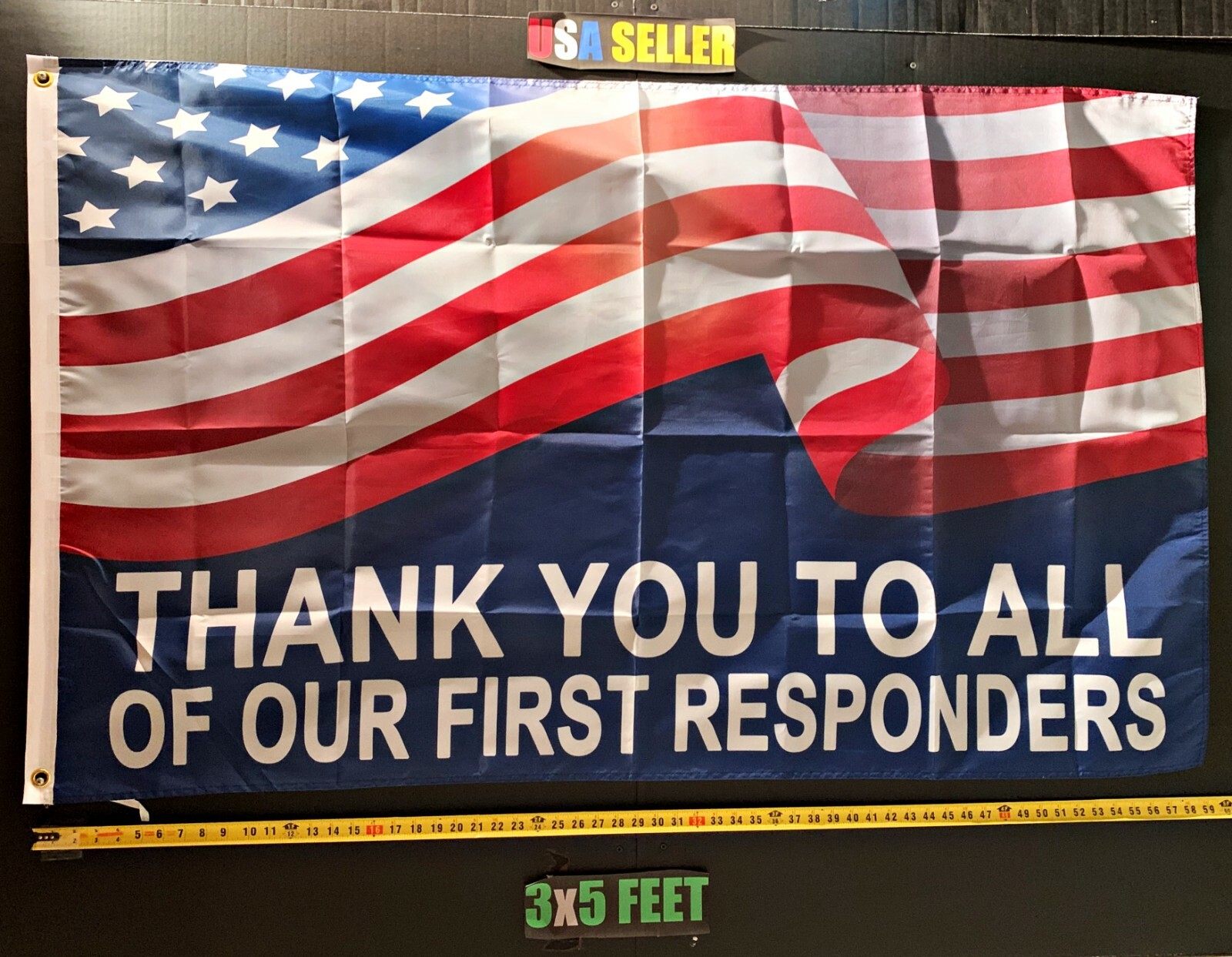 First Responders Flag FREE USA SHIP B Firefighters Cop Law Poster USA Sign 3x5'