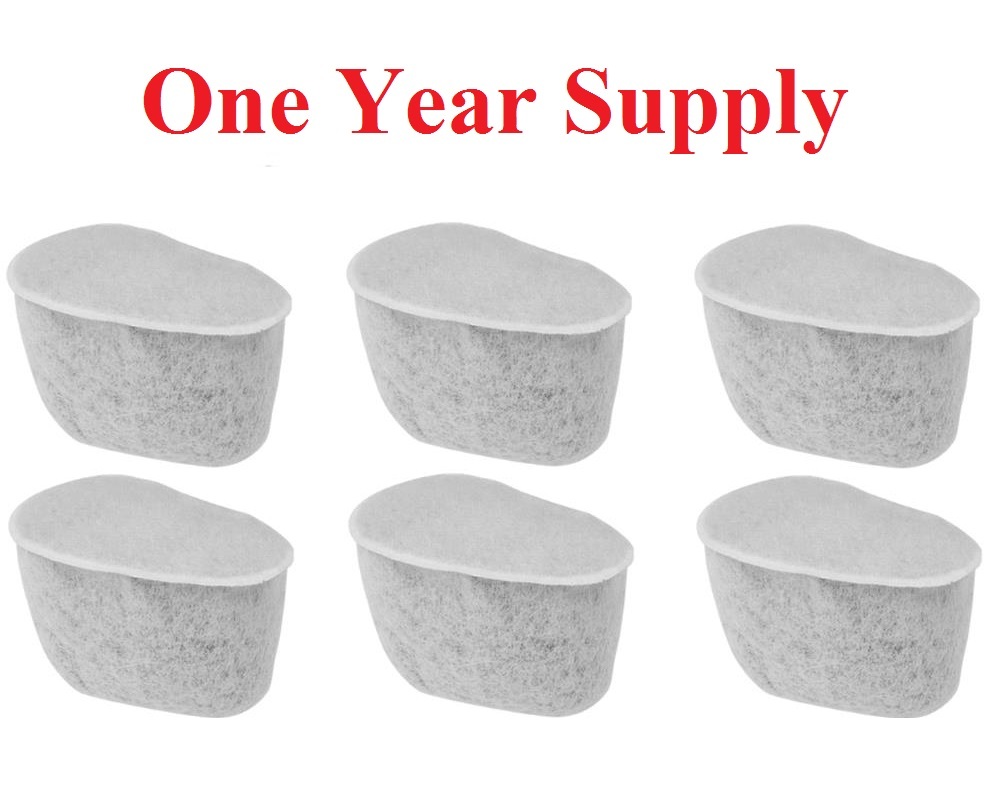 Charcoal Water Filters for Krups Coffeemakers, Set of 6 (One Year Supply) F47200