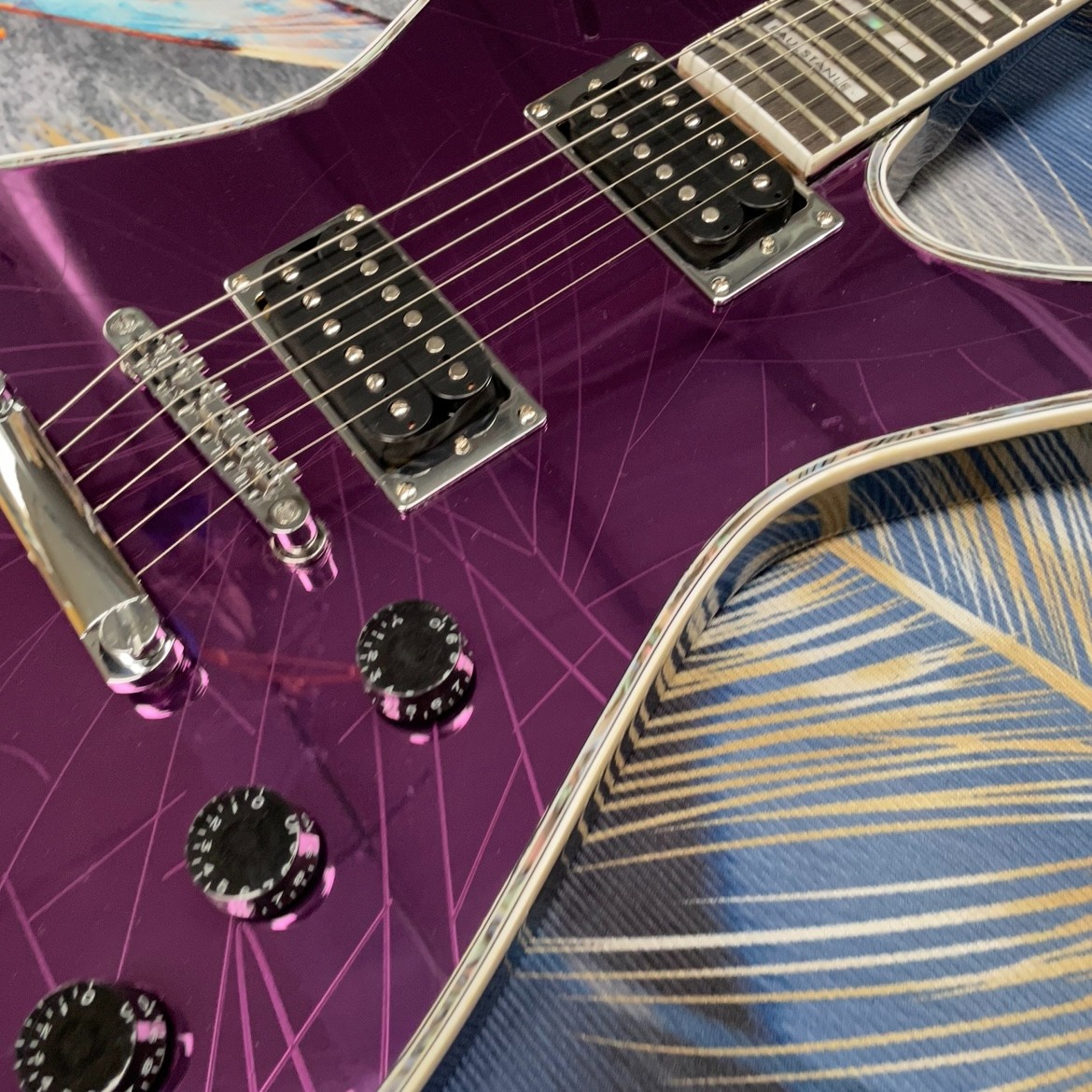 Custom Purple Electric Guitar HH Mirror Body Rosewood Fretboard Fast Ship