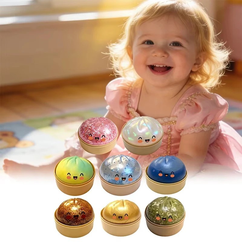 Below Mystery Squishy Bun Dumpling RARE GLITTER Limited Edition