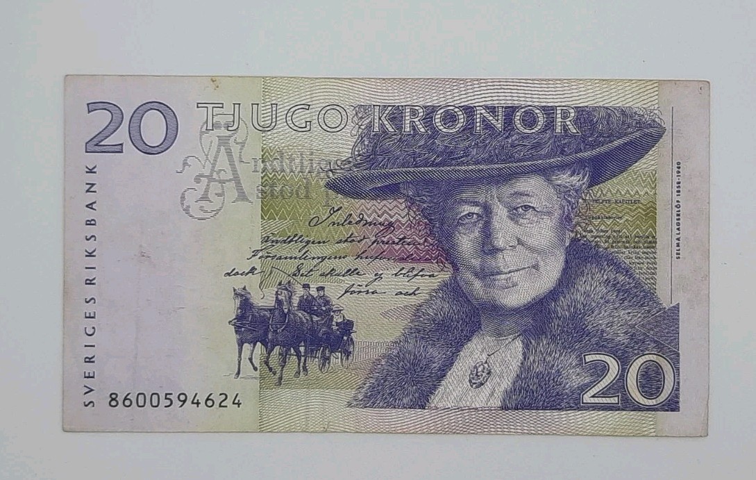 2008 SWEDEN Sveriges Riksbank - 20 Kronor SEK Banknote Serial No. 8600594624