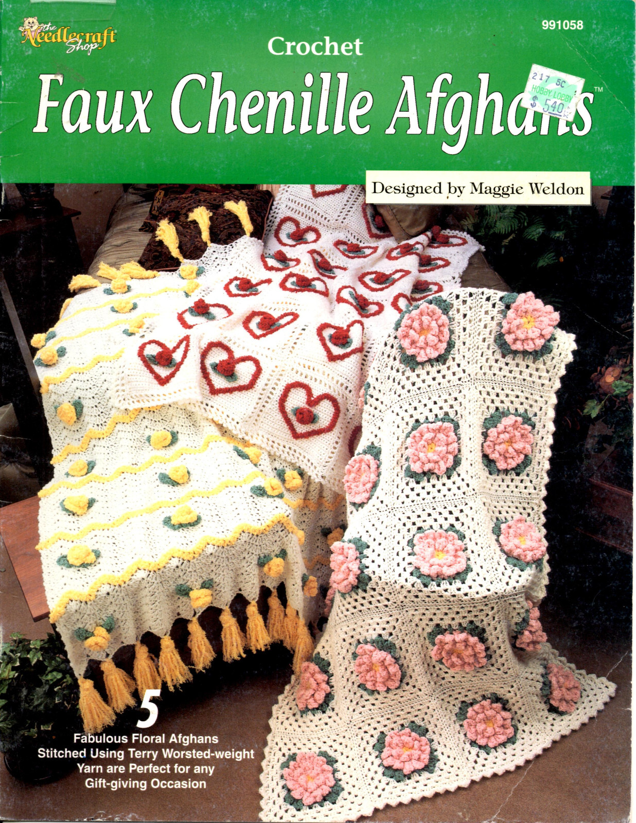 Crochet Faux Chenille Afghans 5 Projects Pattern Book The Needlecraft Shop