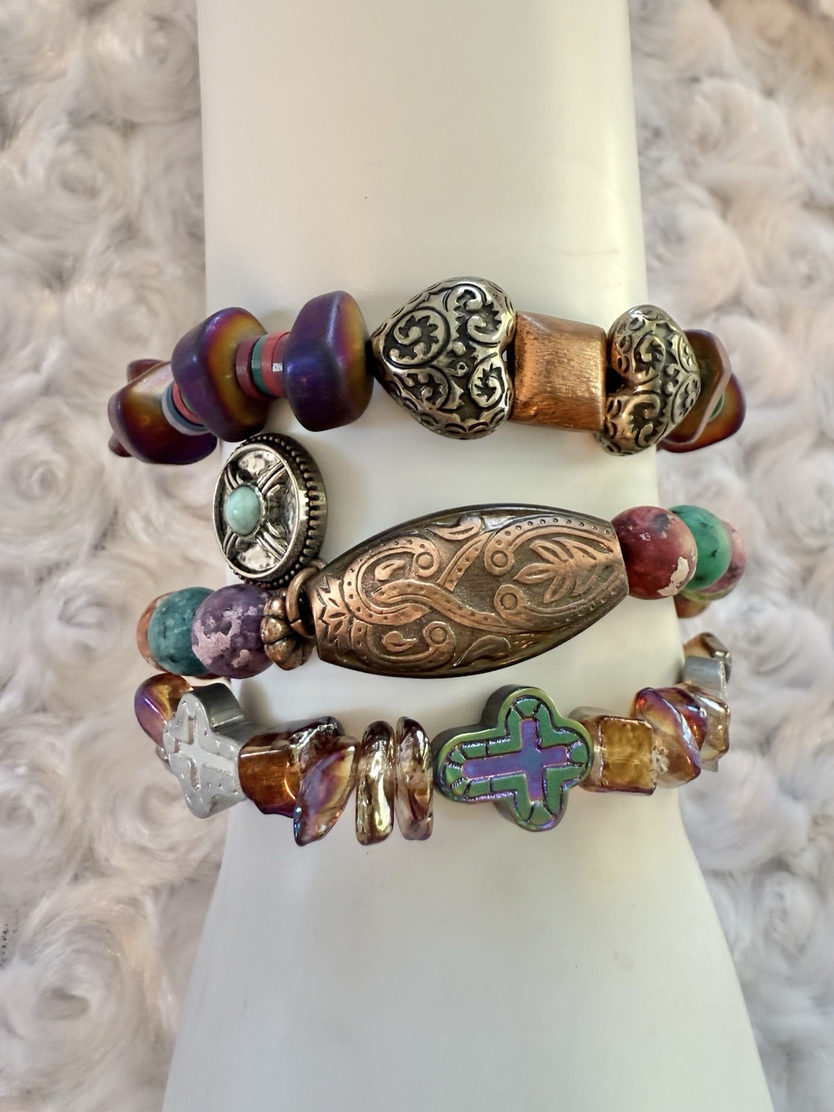 bohemian vibes with this stunning multi-color Handmade beaded bracelet set
