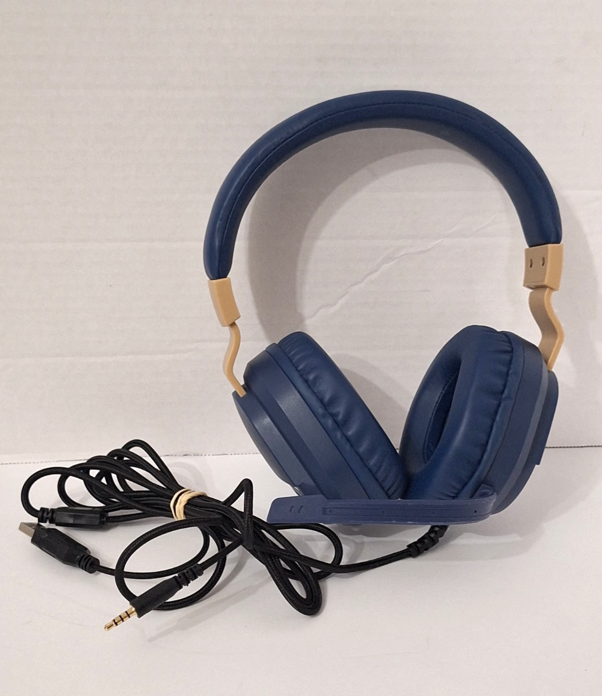 ELCTHUNDER Gaming Headset with Microphone Wired Blue Adjustable Gamer