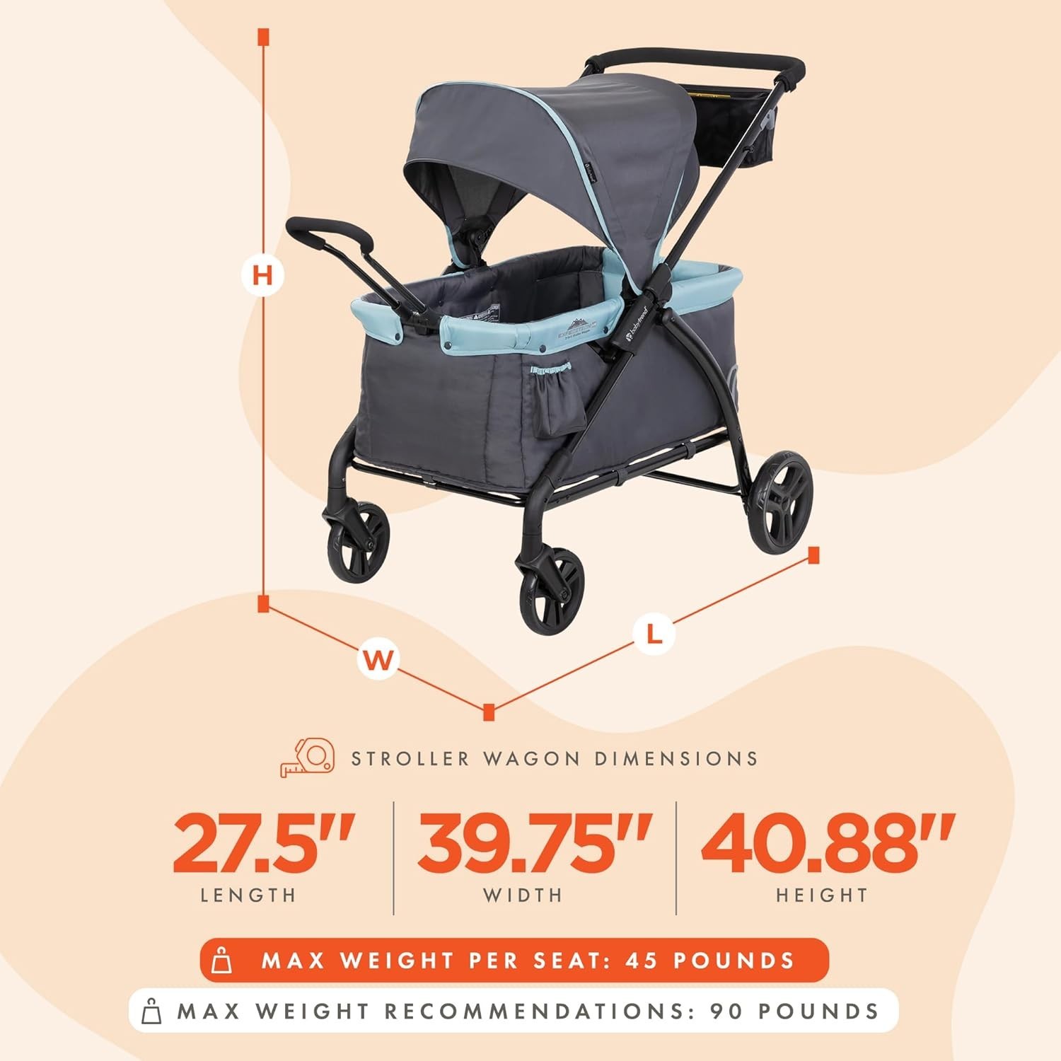 Expedition LTE 2-in-1 Push Pull Wagon, Desert Blue