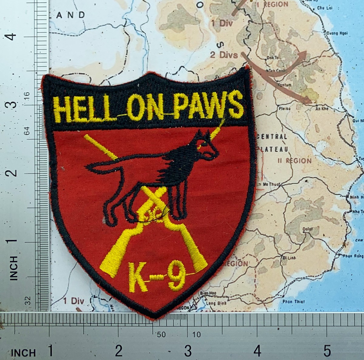 1 patch plus 1 , dog handler , K-9 Hell On Paws Vietnam Patch , p2-20