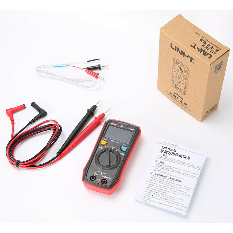 UNI-T UT123 Mini Digital Multimeter Auto Range Data hold AC DC Volt Meter