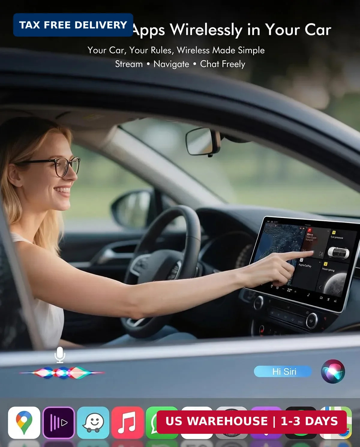 Wireless CarPlay Adapter for Apple iPhone - Converts Factory Wired CarPlay to Wi