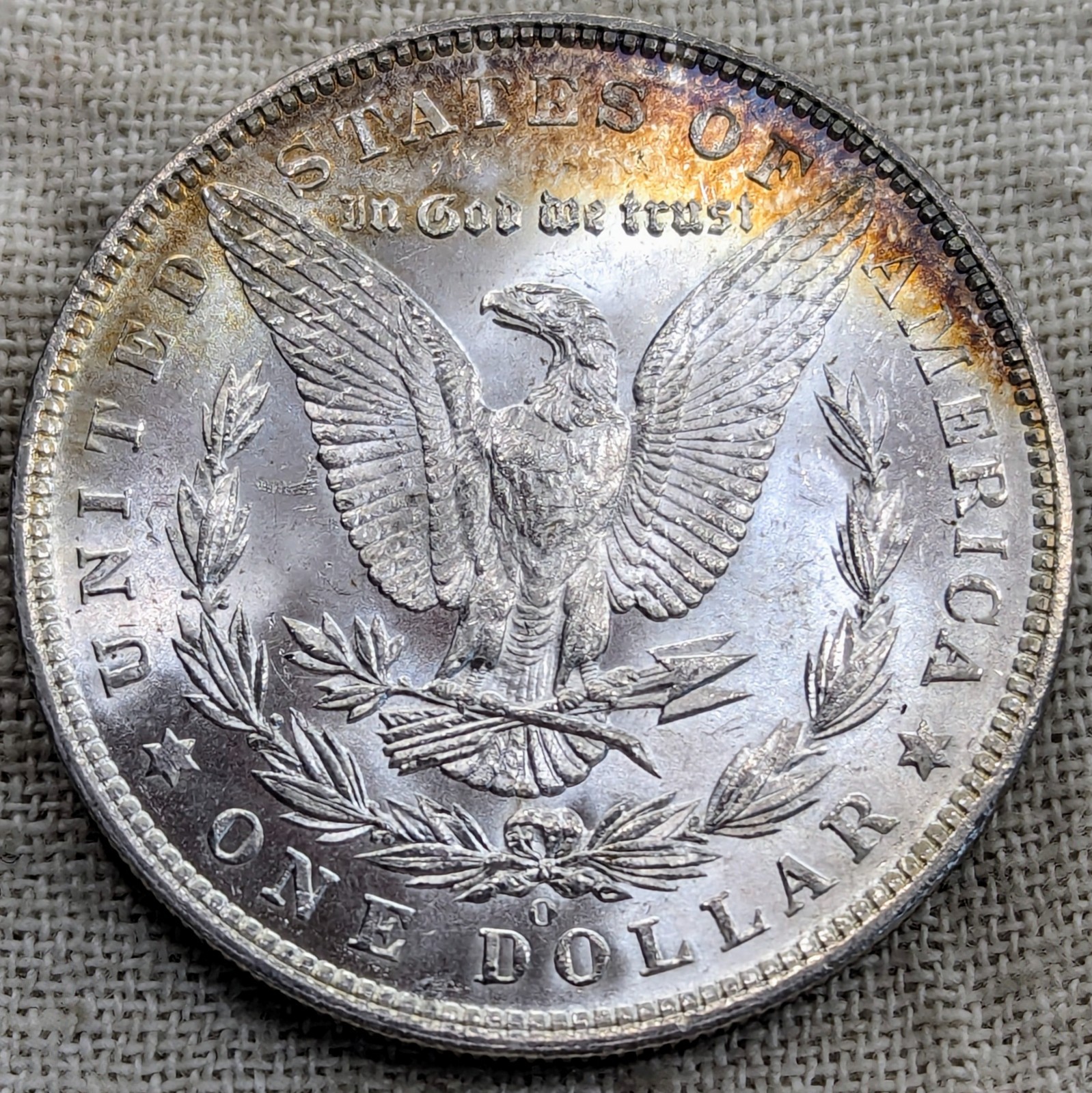 1904 O Morgan Dollar UNC BU MS : Colorful Tone, Low Mintage 3.7M -.9 Fine Silver