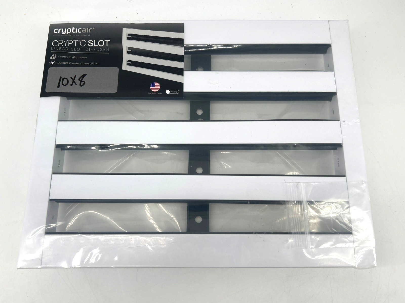 CRYPTICAIR 10X8" Linear Diffuser 4 Slot Modern Air Vent Cover Ceiling Wall Floor