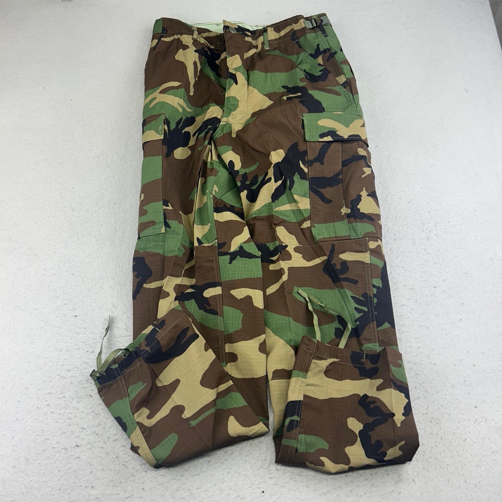 National Apparel Pants Mens Medium Long Green Woodland Camo Combat Trouser NWT